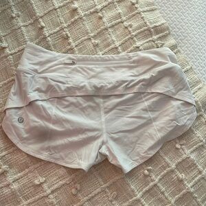 LuluLemon Speed Up Low Rise 2.5 in White Athletic Shorts